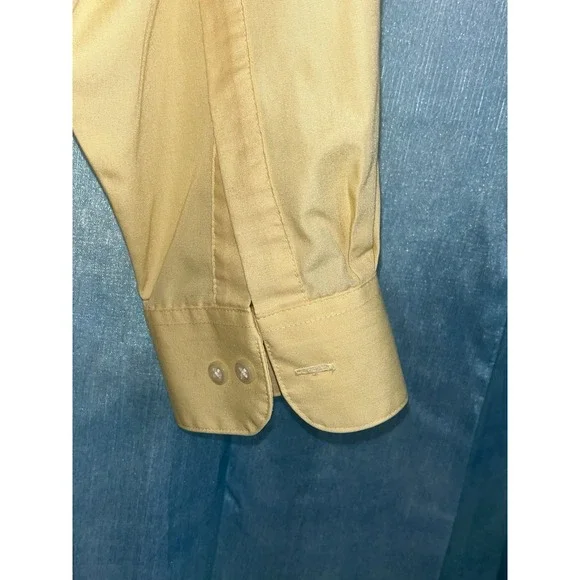Men's Van Heusen Sz‎ 17 (32/33) Yellow Long Sleeve Button Up Dress Shirt - Picture 5 of 5